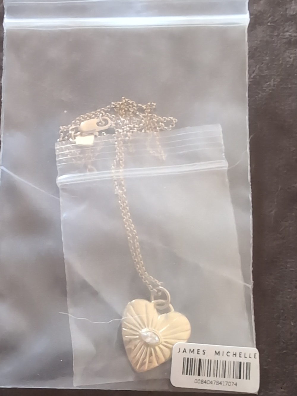 James Michelle Gold Heart Locket Necklace